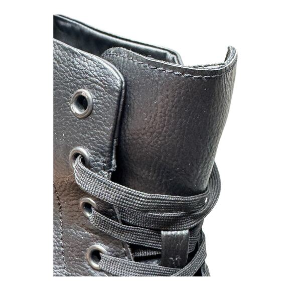 ZARA Men's 45 11.5-12 Black Lace Up Textured Ankle Boots 2283 Monochrome - Picture 6 of 11